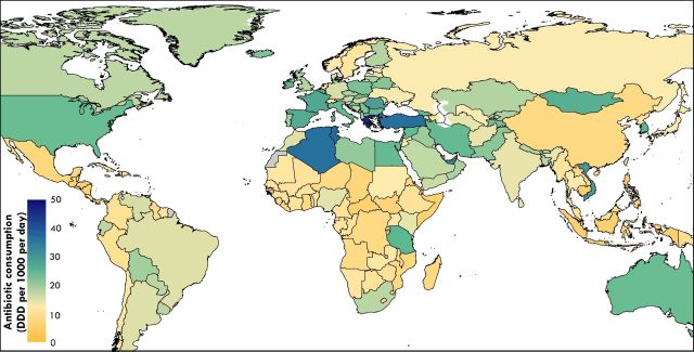 Global antibiotic consumption in 204 countries and territories (2018)