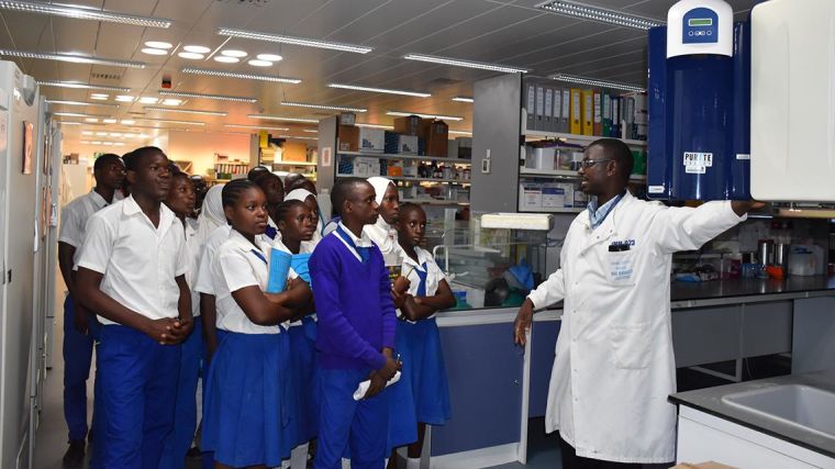 Students visiting a lab