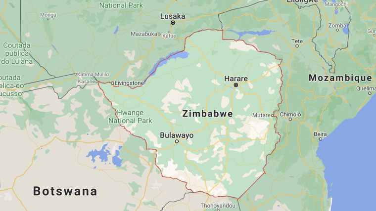 Image of a map of Zimbabwe