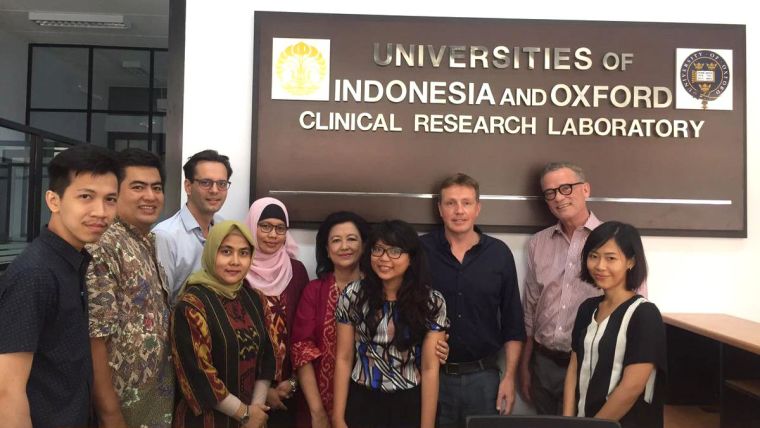 EOCRU IOCRL (Universities of Indonesia and Oxford Clinical Research Laboratory) team, with Kevin Baird and Guy Thwaites