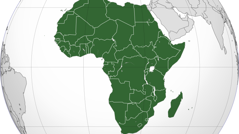 World map with Africa highlighted