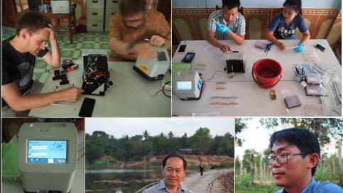 Composite photo of researchers participating in the targeted malaria elimination study in Lao
