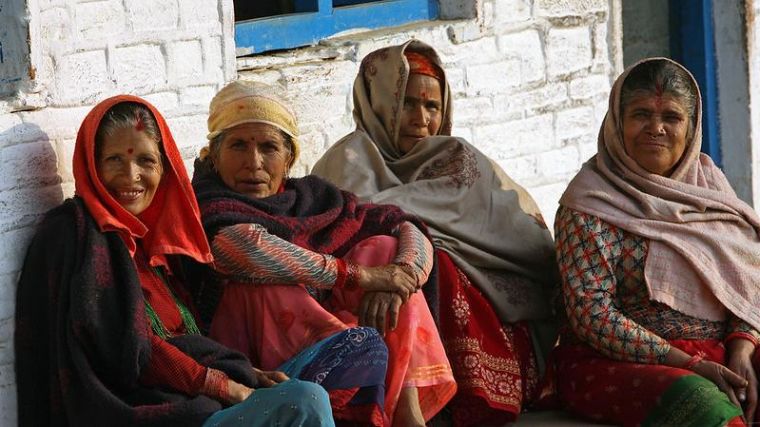 Women sitting together in Nepal
