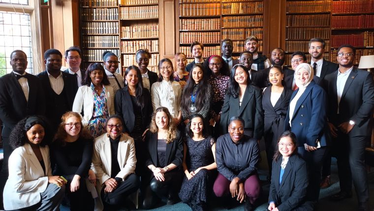 The 2024 IHTM cohort of students gather at the Oxford Union for debating.