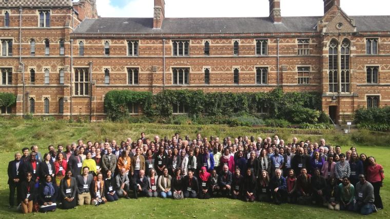 Group photo of MQPH 2018 participants in front of Keble College