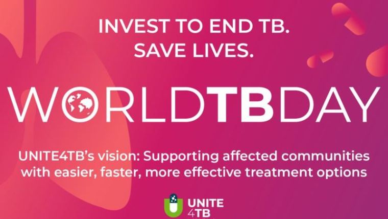 Invest to end TB. Save lives. World TB Day. 
UNITE4TB's vision: supporting affected comunities with easier, faster, more effective treatment options